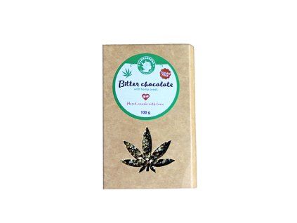 Étcsokoládé kendermaggal CUKORMENTES -  100g