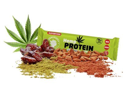 Baton proteic Power din cânepă - Caju 40g