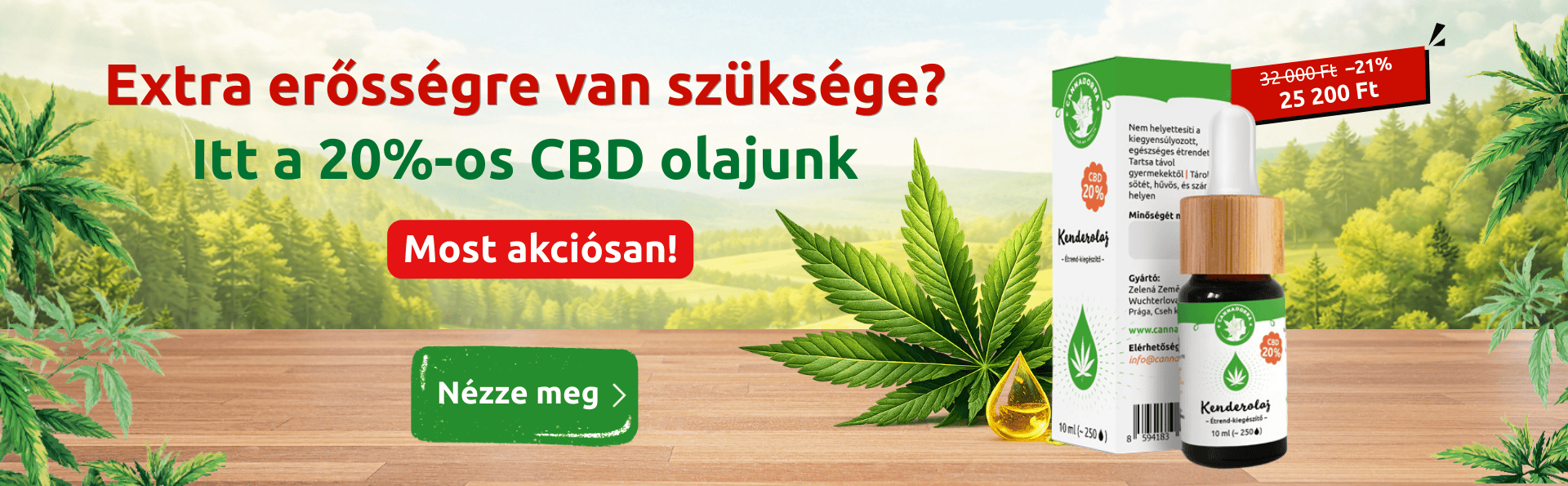 20%-os CBD olaj akció
