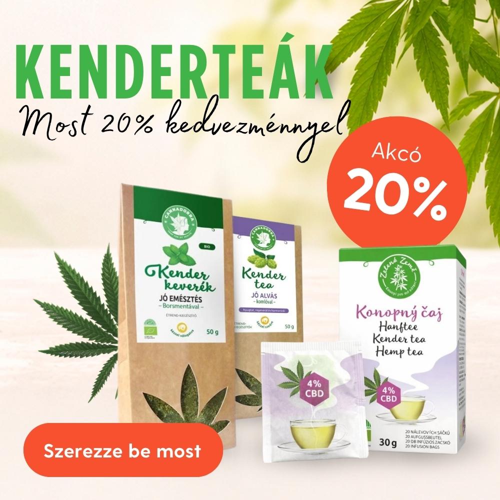 20% kedvezmény a kenderteákra