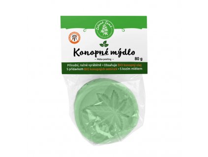 Konopné mýdlo peelingové Máta 80 g - Zelená Země