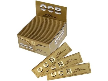 OCB Premium Slim Gold Papers  Premium Slim Papers, Gold Edition