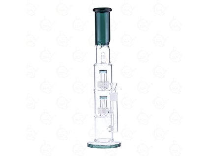 GLASS BONG SLENDER DOUBLE MATRIX 42 CM DARK GREEN