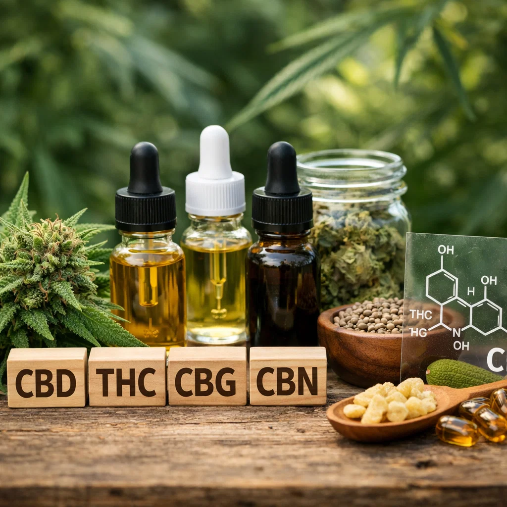 Kanabinoidy: kompletní přehled všech látek v konopí (CBD, THC, THCV, CBG a další)