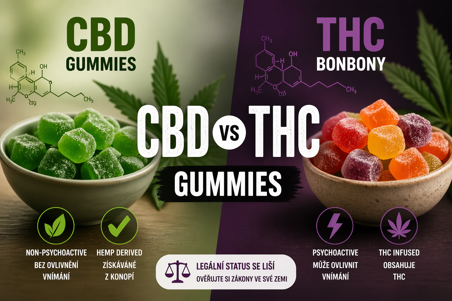 CBD vs THC gummies