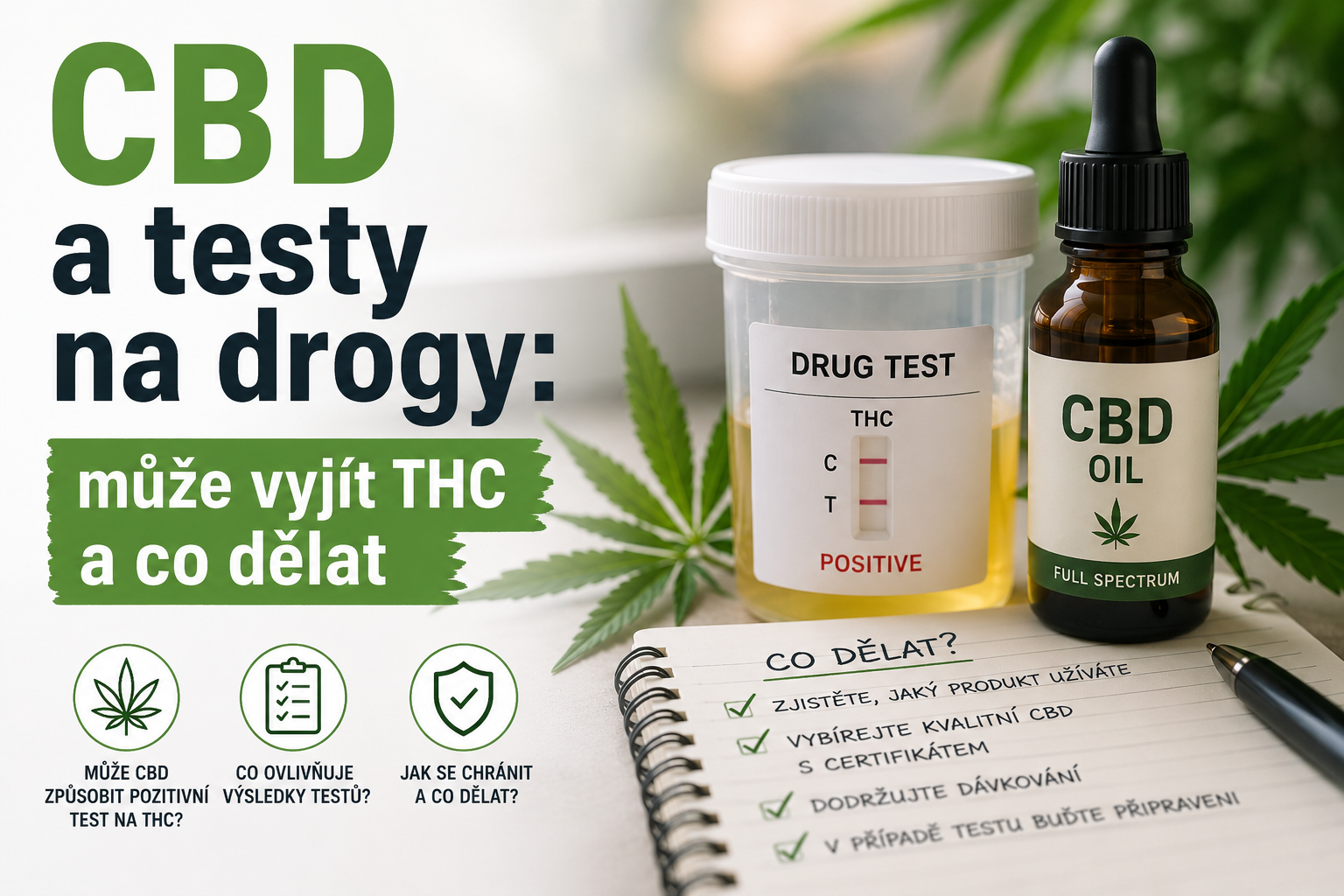 CBD a testy na drogy: může vyjít THC a co dělat