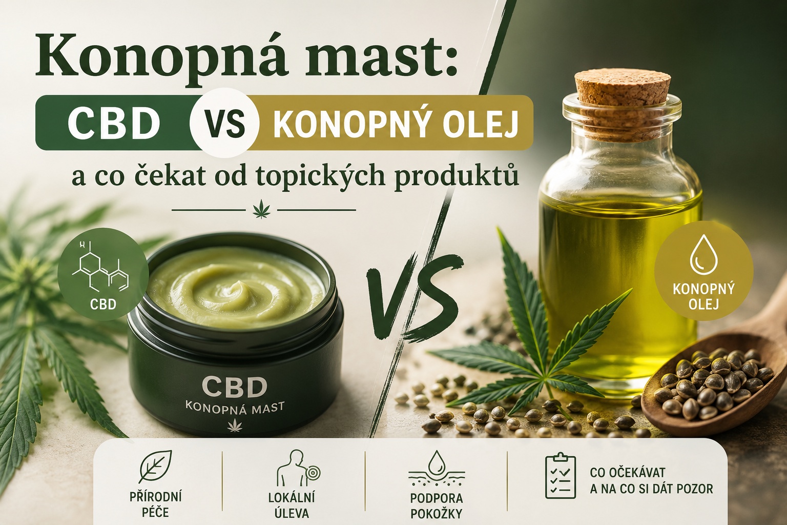 Konopná mast: CBD vs konopný olej a co čekat od topických produktů