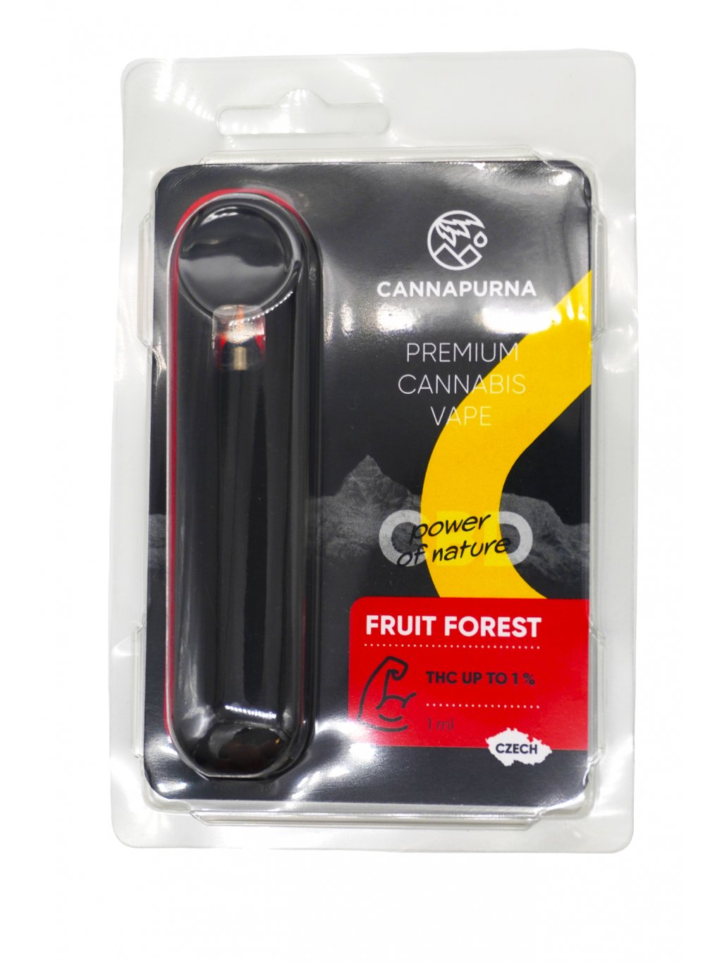 Cannapurna CBD vape jednorázové pero < 1% THC, příchuť - Fruit Forest Množství: 1