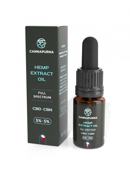 5 % CBD + 5 % CBN konopný olej full spectrum (10 ml)