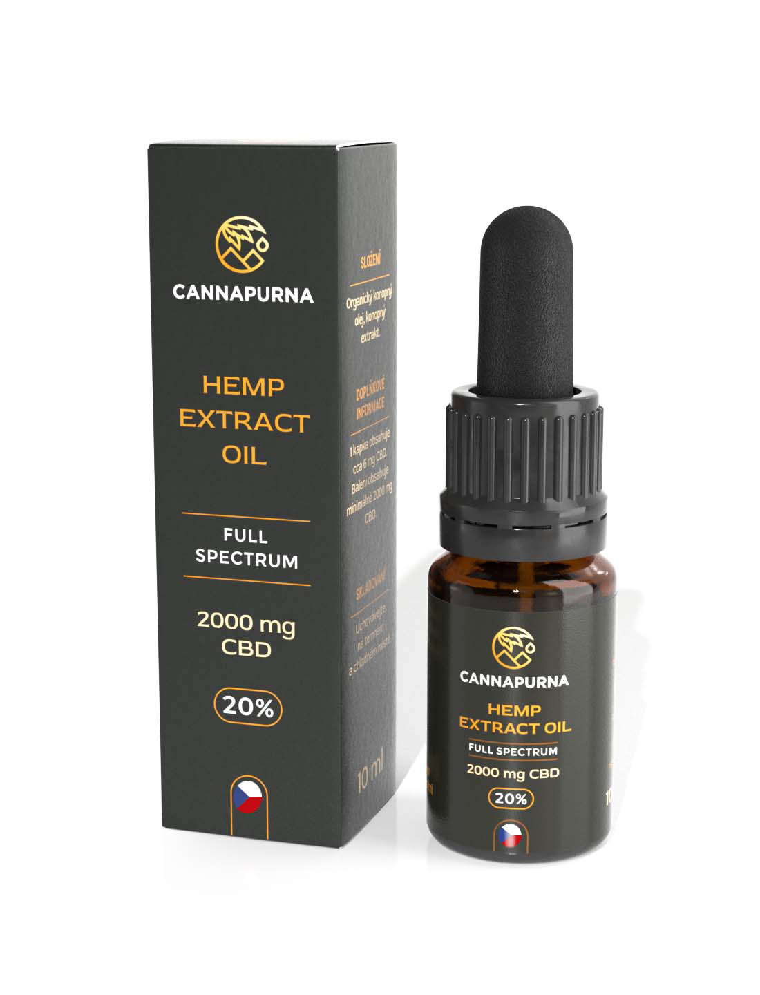 Cannapurna CBD olej | CBD kapky 20% full spectrum - THC 0,2 % (10 ml) příchuť - konopná Množství: 1
