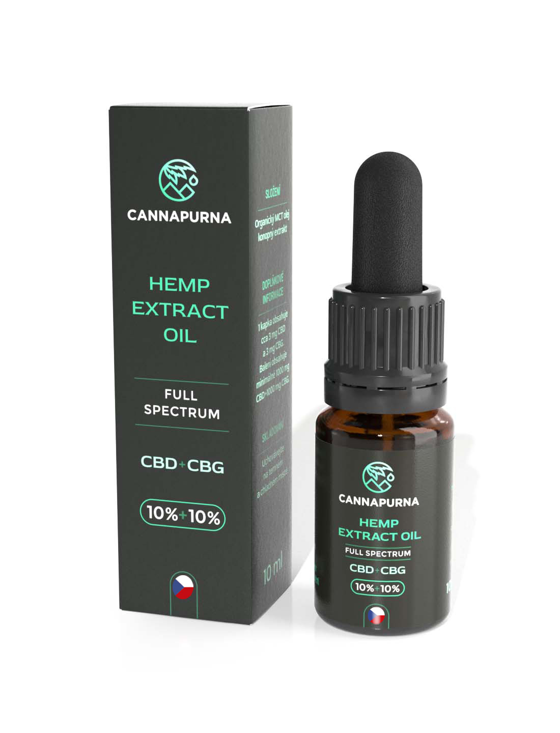 Cannapurna CBG konopný olej 10 % full spectrum - THC 0,2 % (10 ml) příchuť - konopná Množství: 1