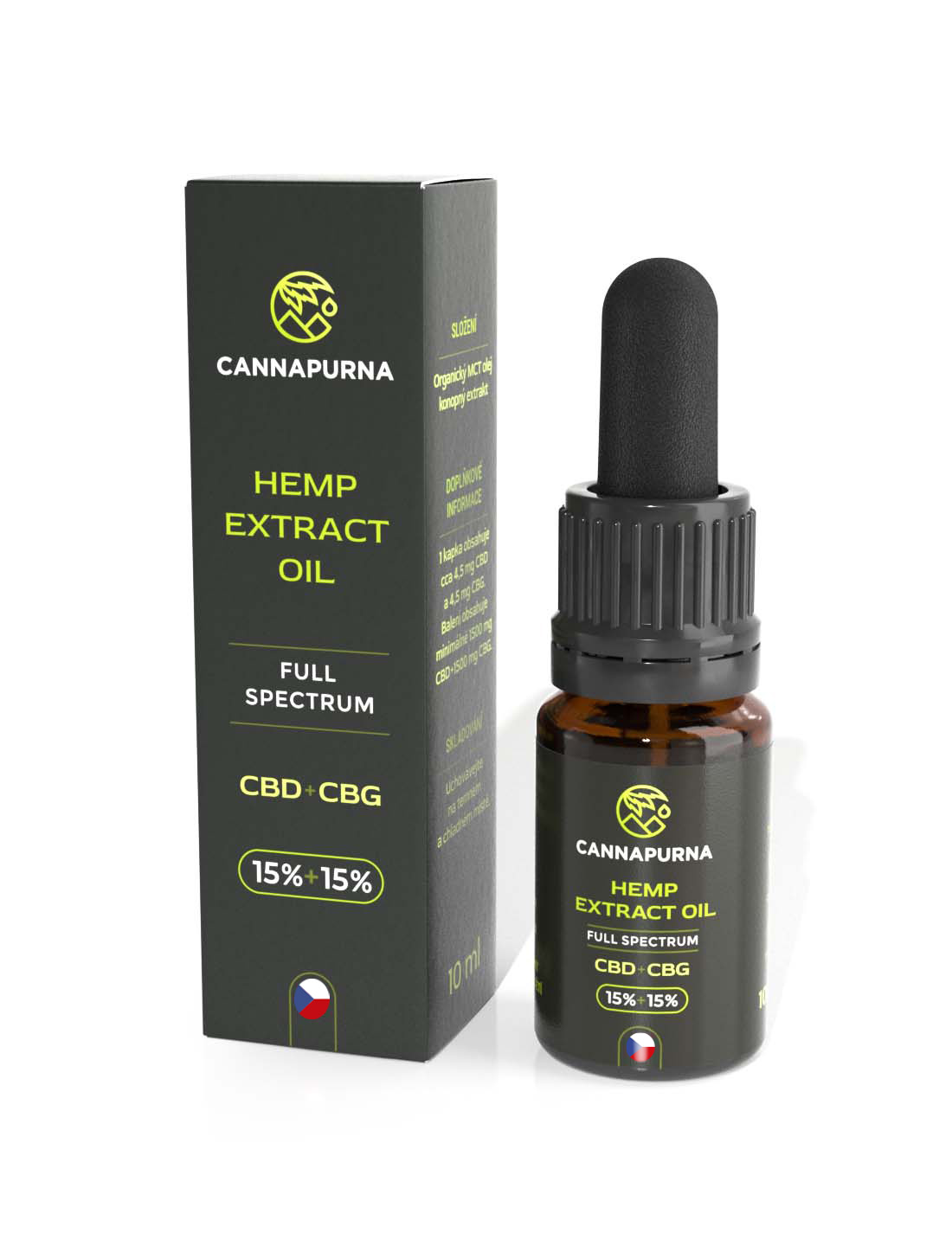 Cannapurna CBG konopný olej 15 % full spectrum - THC 0,2 % (10 ml) příchuť - konopná Množství: 1