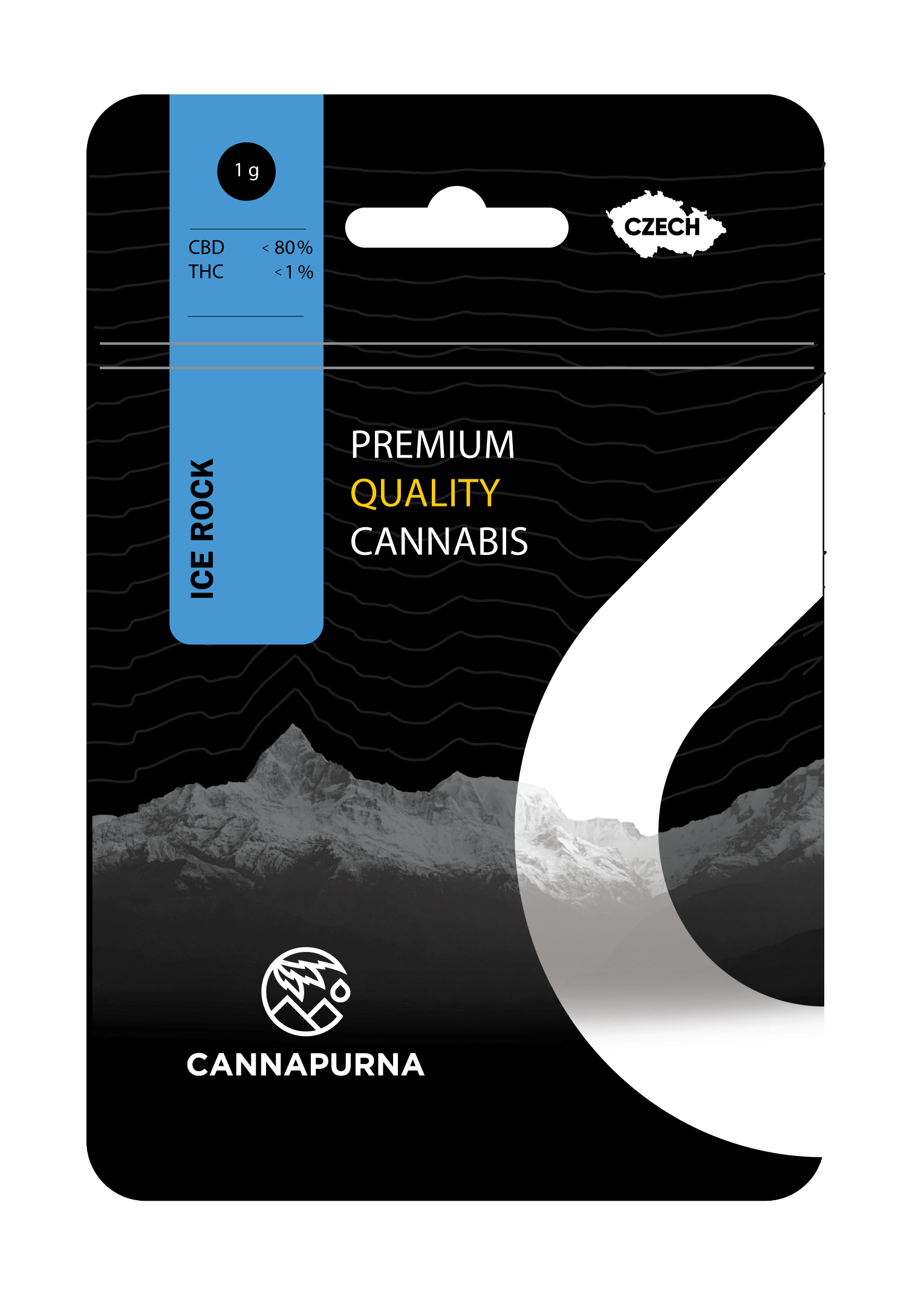 Cannapurna CBD květy konopí 80 % Icerock indoor - 0,2 % THC Hmotnost: 1 g