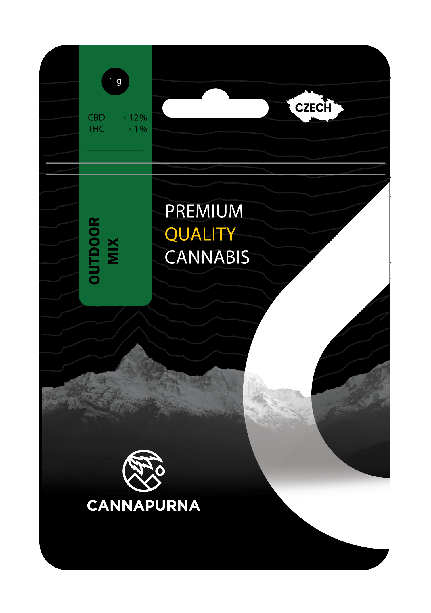 Cannapurna CBD květy konopí 12 % Outdoor FRESH mix - 1 % THC Hmotnost: 1 g