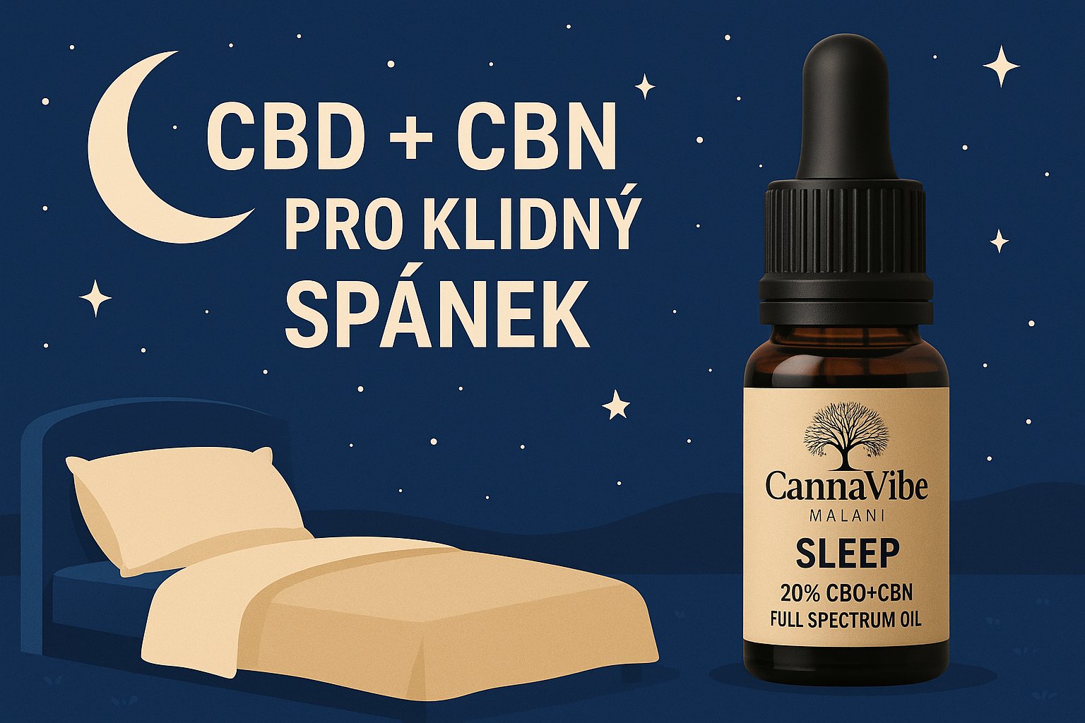 CBD a CBN pro klidný spánek: Jak fungují večerní oleje CannaVibe