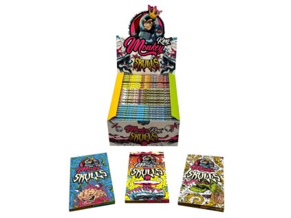 Monkey King Unbleached Rolling Papers Skulls King Size Slim with Tips 24pcsdisplay 768x768