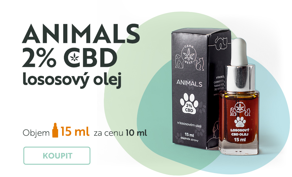 Konopné kapky ANIMALS pro zvířata 15ml 2% a 5% v lososovém oleji