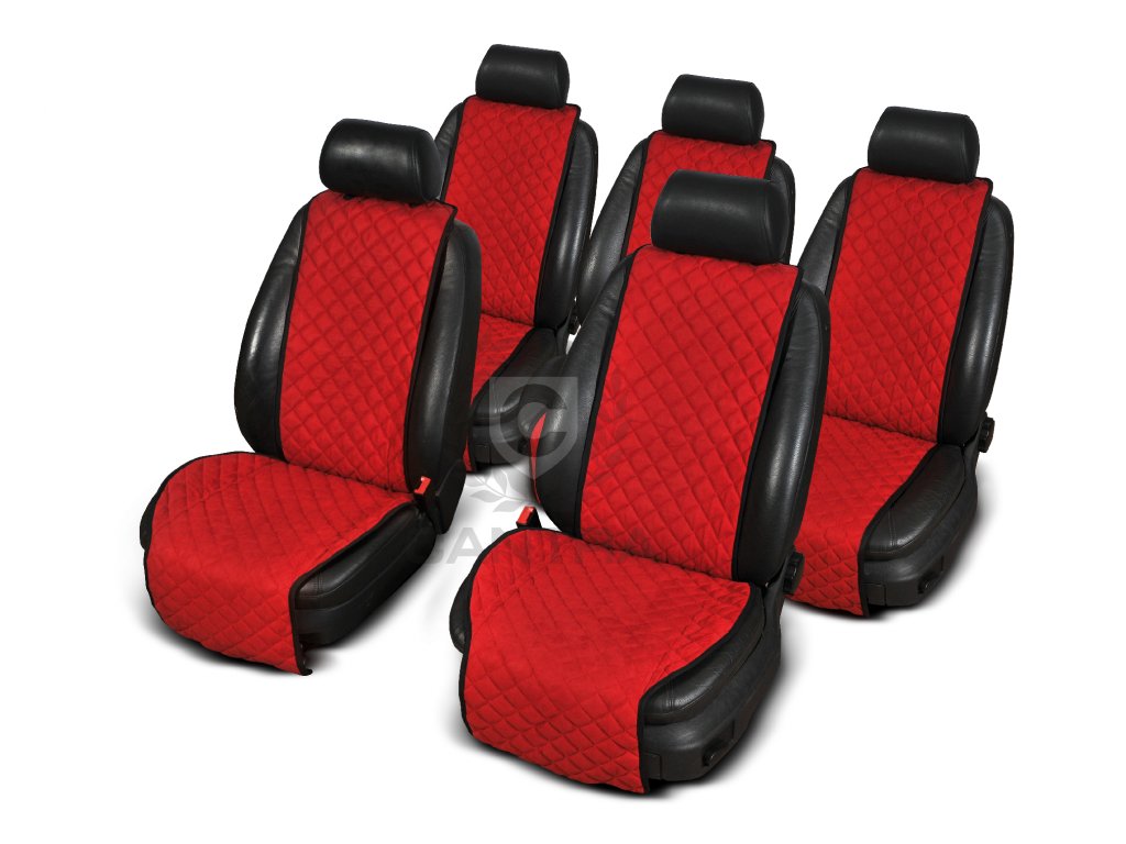 Autopotahy - Rodinný komplet Komplet pro auta s rozdělenou zadní sedačkou Barva: Červená
