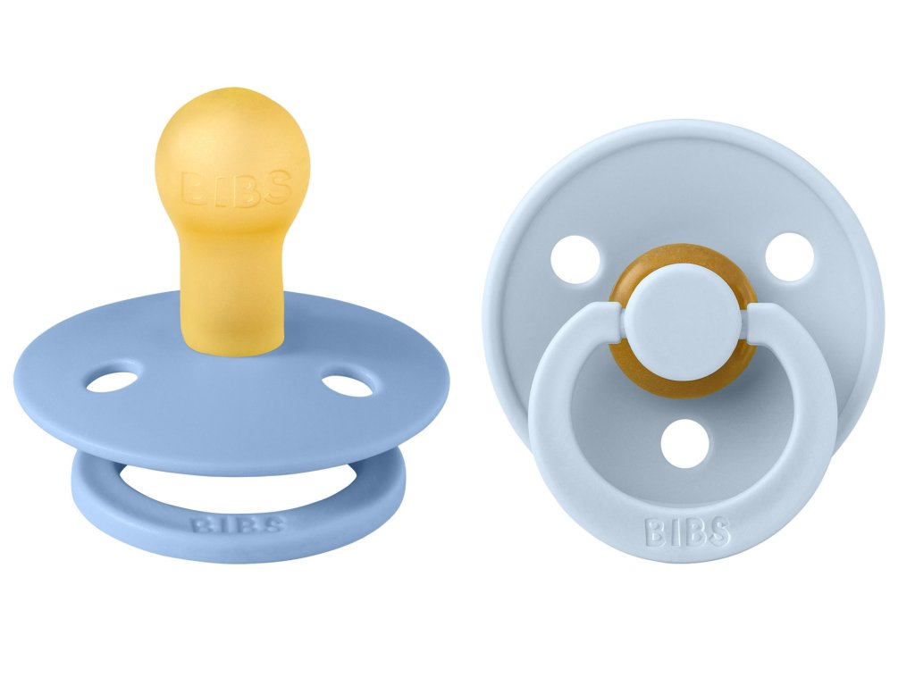 Dudlíky z přírodního kaučuku Colour Sky Blue / Baby Blue BIBS - velikost 2