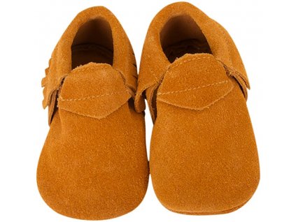 Kožené capáčky mokasínky hnědé LAIT ET MIEL