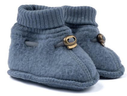 Vlněné merino capáčky modrá Flint Stone MIKK LINE 1.