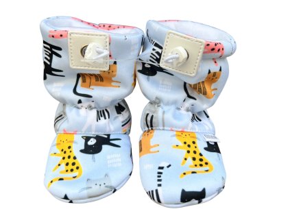 Softshellové capáčky s microfleecem - modré Kočičí kaleidoskop - KUKUKAM