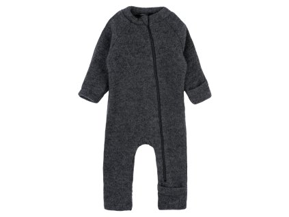 Merino overal na zip bez kapuce - šedý Antracide Melange - MIKK-LINE