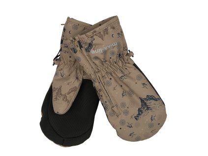 93041 Polyester Mittens Aop w. Zip Coriander Extra 0