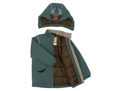 Dětská zimní bunda s 3D motivem zelená Balsam Green – MIKK-LINE