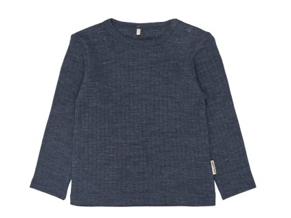 6019 Merino Wool LS Top Melange Blue Nights Main