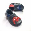 Kožené capáčky s koženou podrážkou auto červené a modré  EBOOBA
