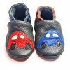 Kožené capáčky s koženou podrážkou auto červené a modré  EBOOBA