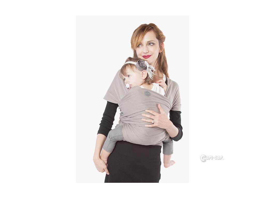 moby wrap organic clay elasticky satek moby organic hnedy noseni deti