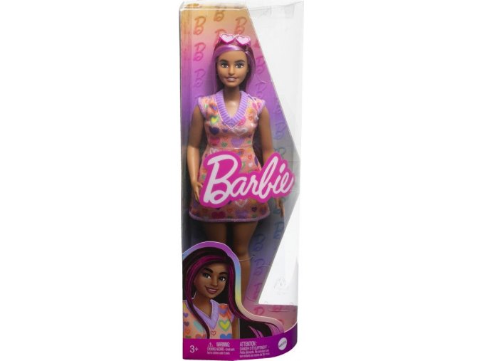 Barbie modelka šaty se sladkými srdíčky