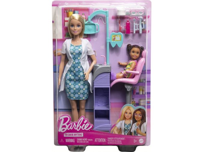 Barbie povolání herní set s panenkou zubařka blondýnka