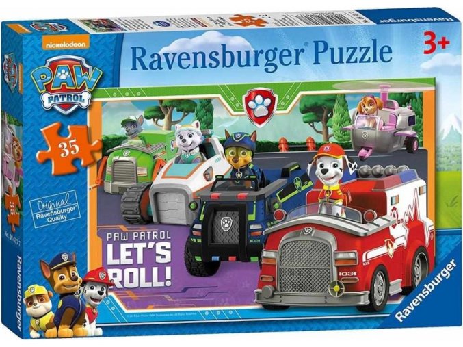 Ravensburger 08617 Puzzle Tlapková Patrola v autech 35 dílků