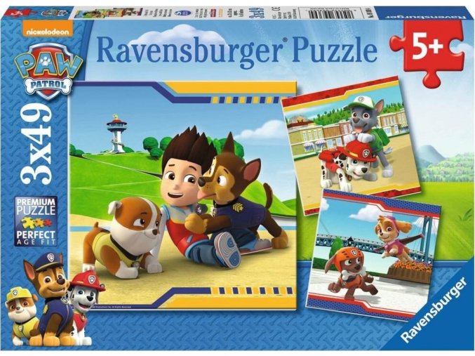 Ravensburger 09369 Puzzle Tlapková Patrola: Chlupatí hrdinové 3x49 dílků