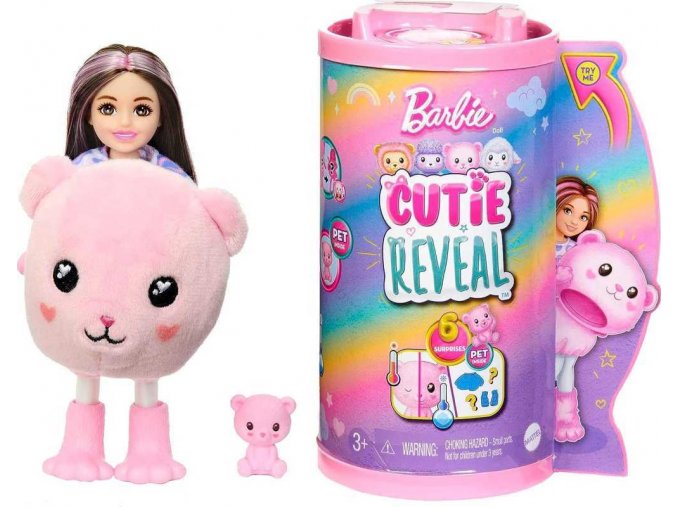 Barbie® Cutie Reveal™ Chelsea pastelová edice medvídek