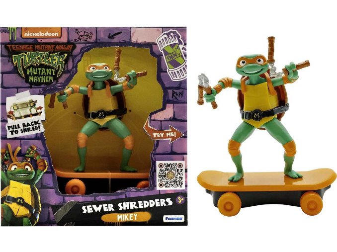Figurka želvy Ninja skate Sewer Shredders MIKEY