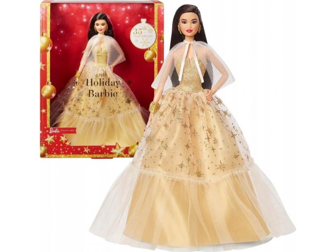 Barbie® vánoční panenka černovláska 2023