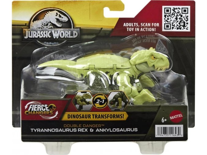 Jurský svět Dinosaurus s transformací T-REX a ANKYLOSAURUS
