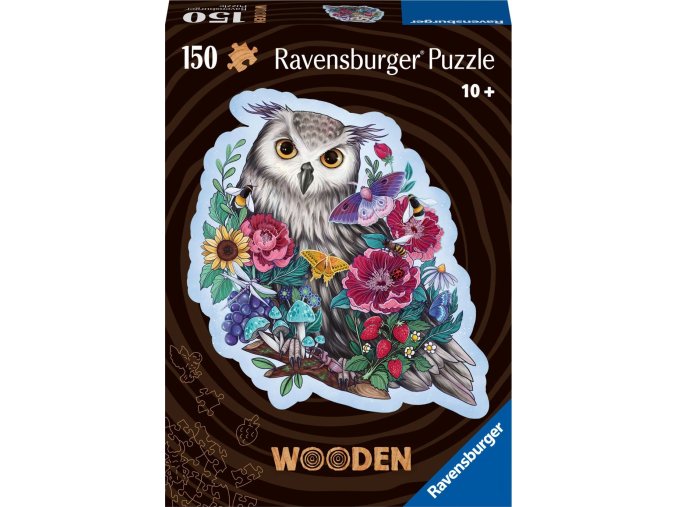 Ravensburger Dřevěné puzzle Tajemná sova 150 dílků