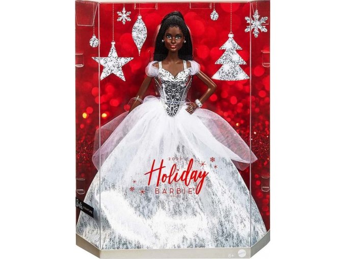 Barbie Vánoční panenka 2021 Černoška