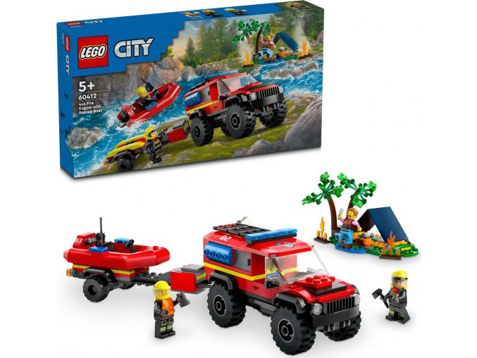 LEGO® CITY 60412 Hasičský vůz 4x4 a záchranný člun