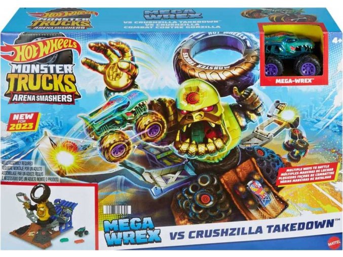 Hot Wheels® Monster Trucks Mega-Wrex vs Crushzilla v aréně