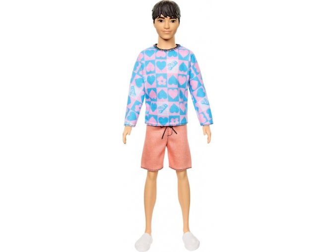 Barbie model Ken 219 modro-růžová mikina se srdíčky