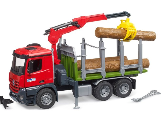 Bruder 03669 Přepravník na dřevo s hydraulickou rukou MB Arocs
