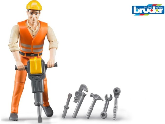Bruder 60020 Bworld - stavební dělník s příslušenstvím