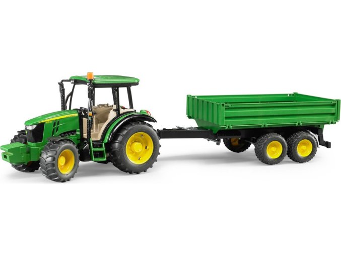 Bruder 02108 Farmer - Traktor John Deere se sklápěcím přívěsem