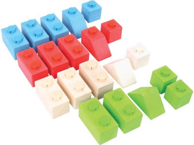 Bigjigs Baby Dřevěné Spojkostky Primary set